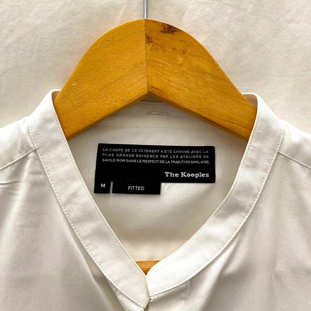 Kooples White Mandarin Collar Fitted Dress Shirt